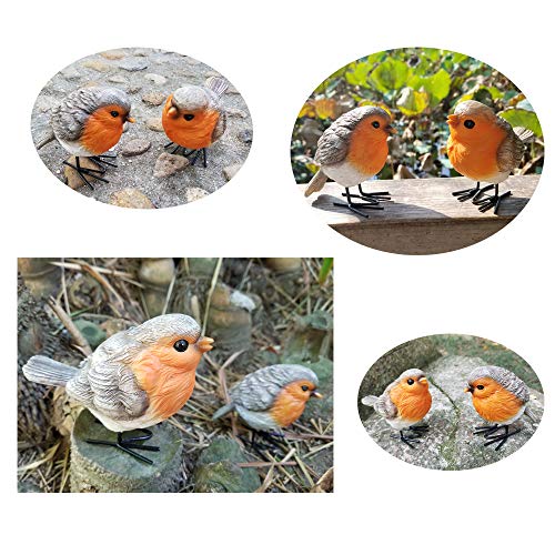 Uxmoo Polyresin Garden Robin Birds S/2 Ornaments Backyard Decor Statues For Yard And Patio Lawn Cute Birds Indoor Outdoor Home Decoration Figurines Animal Statue Sculpture-92… #TOP4