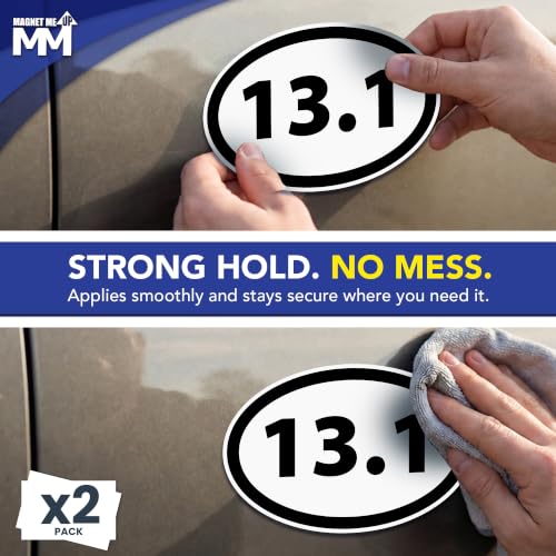 Image of 13.1 Half Marathon Sticker Oval, Running Stickers, 5.5x3.5 Inches, 2 Pack, Sticker for Car, Window, Bumper, 13.1 Half Marathon Gifts, Car Decals, Made in USA