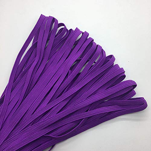 MOPOLIS New 5yds 6mm 1/4 Thickening Satin Elastic Spandex Band Sewing Trim U pick | Color - Purple