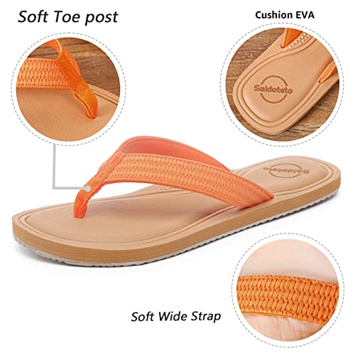 Saidoteto Women's Flip Flops Flat Sandal Casual Summer Thongs Comfort Slip-on Sandal Beach Wear2