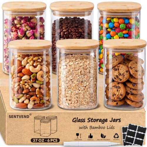 SENTVEND 37 Oz Glass Jars 6 Pack