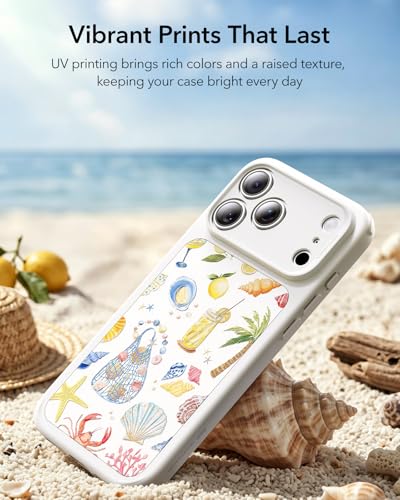 Image of ESR for iPhone 17 Pro Case, Camera Control Cover, Compatible with MagSafe, Shockproof Military-Grade Protection, Magnetic Case for iPhone 17 Pro, Classic Hybrid, Coastal Summer, Cream White