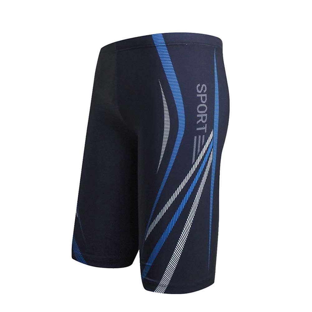 GUOCU Bañador de Competición Largo para Hombre Shorts Slim Hombre Bañador de Natación Secado Rápido Trajes de Baño