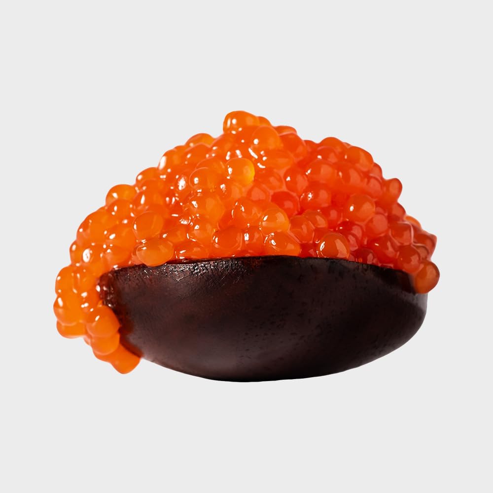 Eurocaviar - Shikran - Confezione Assaggio – 4 x 50 g di Perle di Caviali: Bottarga di Muggine Nera, Bottarga di Muggine Rossa, Salmone Affumicato, Acciughe + 200 ml di Champagne Senza Alcool – Set