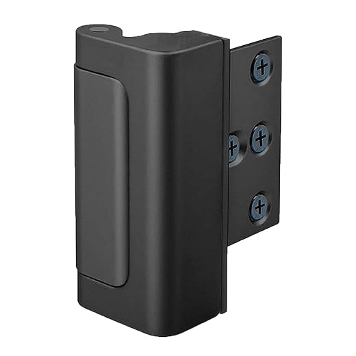 MESTPURER Home Security Door Lock Reinforcement, Upgraded Childproof Safety Door Locks with 8 Screws, High Security to Your Home, Night Lock Deadbolt Guard with 3 Inch Stop Withstand 800 lbs (Black)