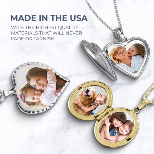 Picturesongold.com Forever In My Heart Locket Necklace - Custom Necklaces For Women Personalized & Engraved Picture Locket Necklace With 18” Chain Necklace Sterling Silver Or Yellow Gold Filled (Yellow Gold Filled, Locket Only) #TOP3