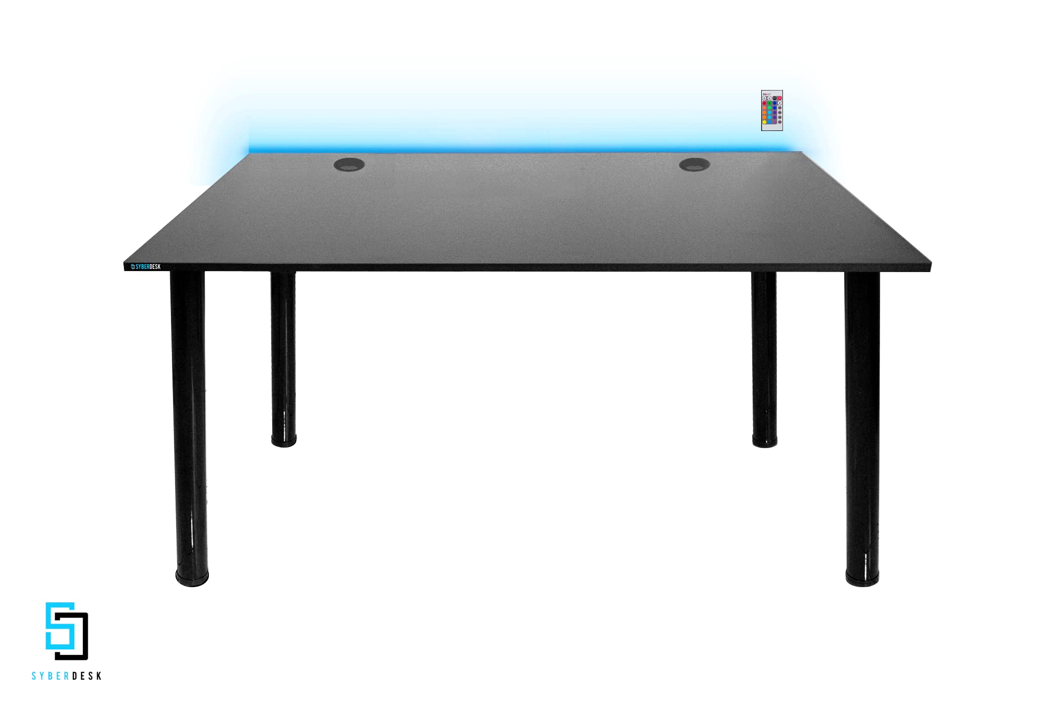 Bureau Gaming Bureau de Jeu pour Gamers 120 cm x 65 cm – Bureau d'ordinateur pour Bureau à Domicile – Bureau avec Lumières LED – Télécommande pour Changer 16 Couleurs Parent (Noir)
