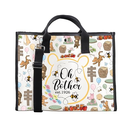 Image of CMNIM Bear Tote Bag Oh Bother Est 1926 Inspired Tote Pigl-t Tig-er Rabbit Eey-re Merch Gift Friendship Shoulder Bag (Oh Bother Est 1926 Big Crossbody bag)