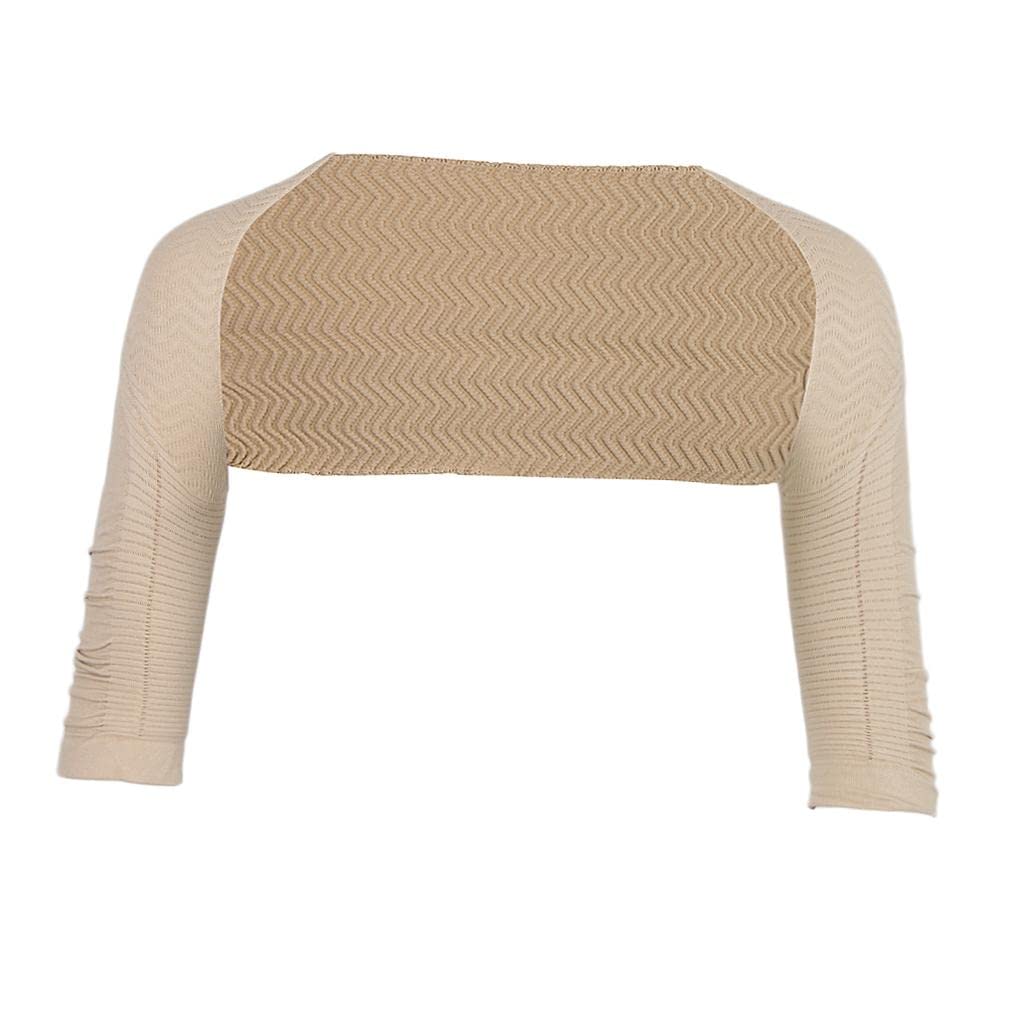 FABLOFT Shoulder Arm Control Shaper Short Sleeve Slimmer Shapewear Armwear L Beige-image-29