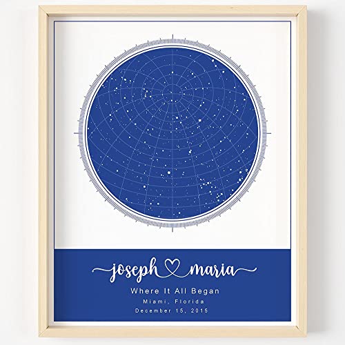 Personalized Star Map With Specific Dates & Place Custom