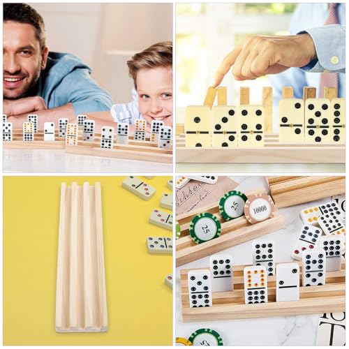 Soporte de dominó de madera para juego Mexican Train miniatura 3