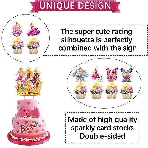 Decorazioni Torta Ba-rbie, 25 Pezzi Topper Torta