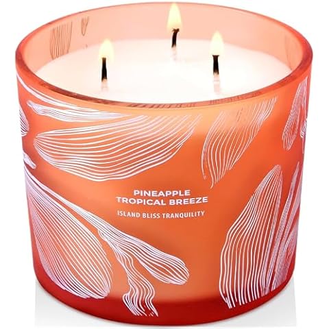 Pineapple Tropical Breeze 3 Wick Candle Cover