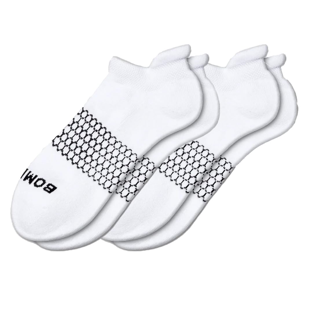 kobra tech BAMBOS DESIGNS Men's Solid Ankle Large Socks 5 Pairs White Ankle Large Socks