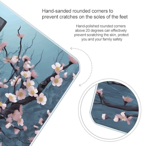 Balanza digital de baño Cherry Blossom precisa vidrio templado miniatura 4