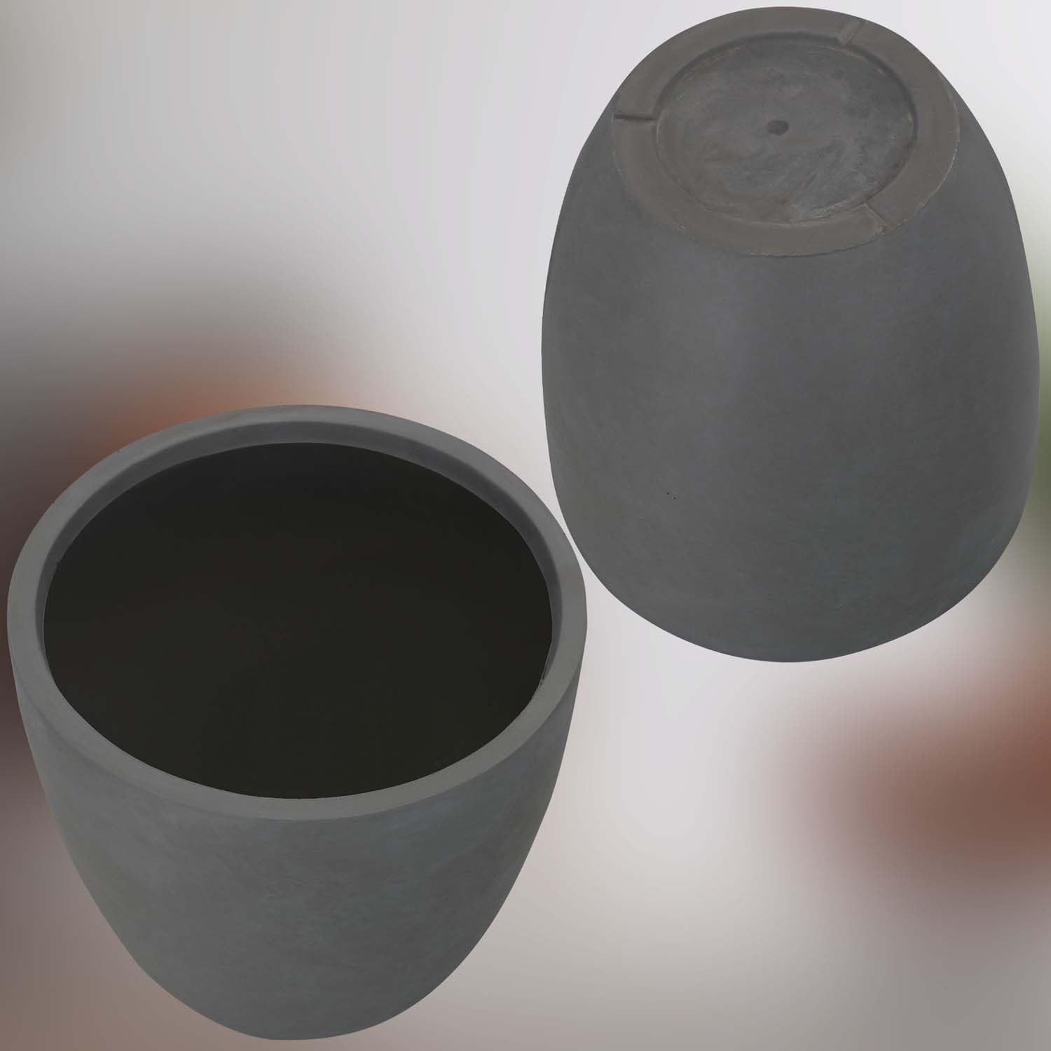 KOTARBAU® Macetero Decorativo Interior, Maceta Ø 36 cm, Fibreclay | Maceta Orquidea, Maceta de Pie, Macetero con Efecto Hormigón, Tiestos para Plantas Interior, 31 cm de Alto, Gris