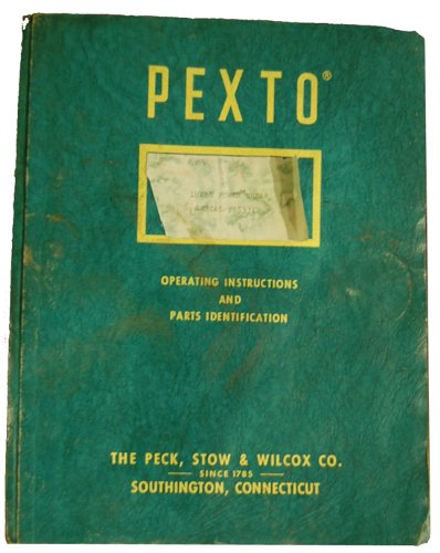 Pexto 14-U, 10-U, 12-U Series Shear Operation Manual Parts List: Pexto ...