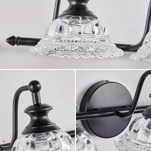 Image of XIEDUN 45 inch Bathroom Light 6 Light Black Vanity Light Farmhouse Vanity Lights Vanity Lighting Fixtures (Exclude G9 Bulb)