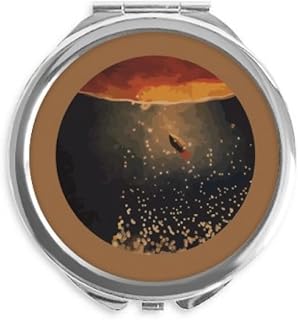Universe And Alien Space Scenery Hand Compact Mirror Round Portable Pocket Glass