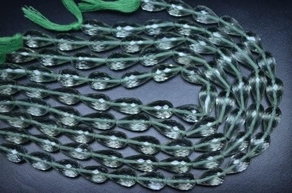Améthyste verte en gouttes facettées de 13-16mm pour création de bijoux - 3