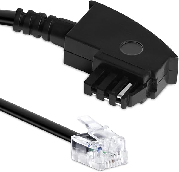 TPFNet ADSL Cordon Téléphone 2X RJ11 Connecteurs - 4-Broches - Noir - 3m - 1