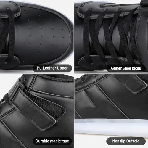 Image of Light Up Shoes Men Women LED Shoes USB Charging Adult High Top LED Sneakers Glow in The Dark Footwear for Dancing Party Festivals Festivals