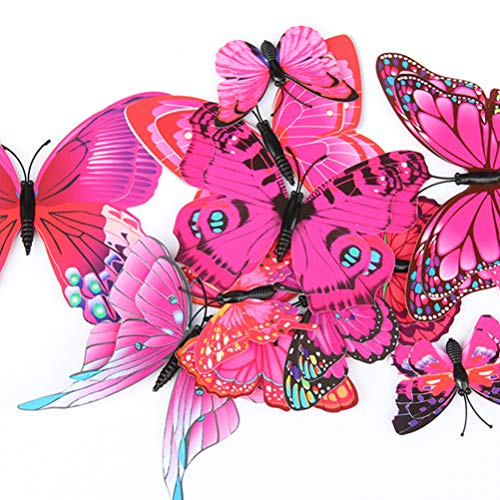 DOITOOL Adesivos de parede Borboleta 3D 24 peças Adesivos de parede Borboletas Removíveis Mural Deco