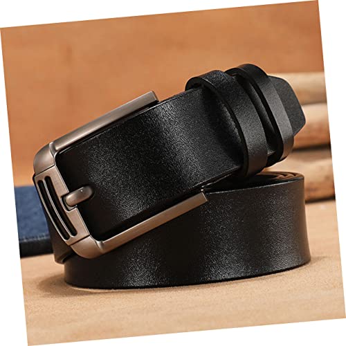 Men's Adjustable Leather Belt Pin Buckle Casual Belt for Men 120cm Length Black for Everyday Wear2