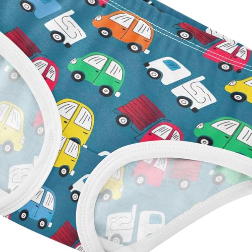 Joisal Cute Cars Trucks Blue Little Girl Panties Girls Underwear Toddlers Cotton Artistic Briefs Girls Undies 2t4