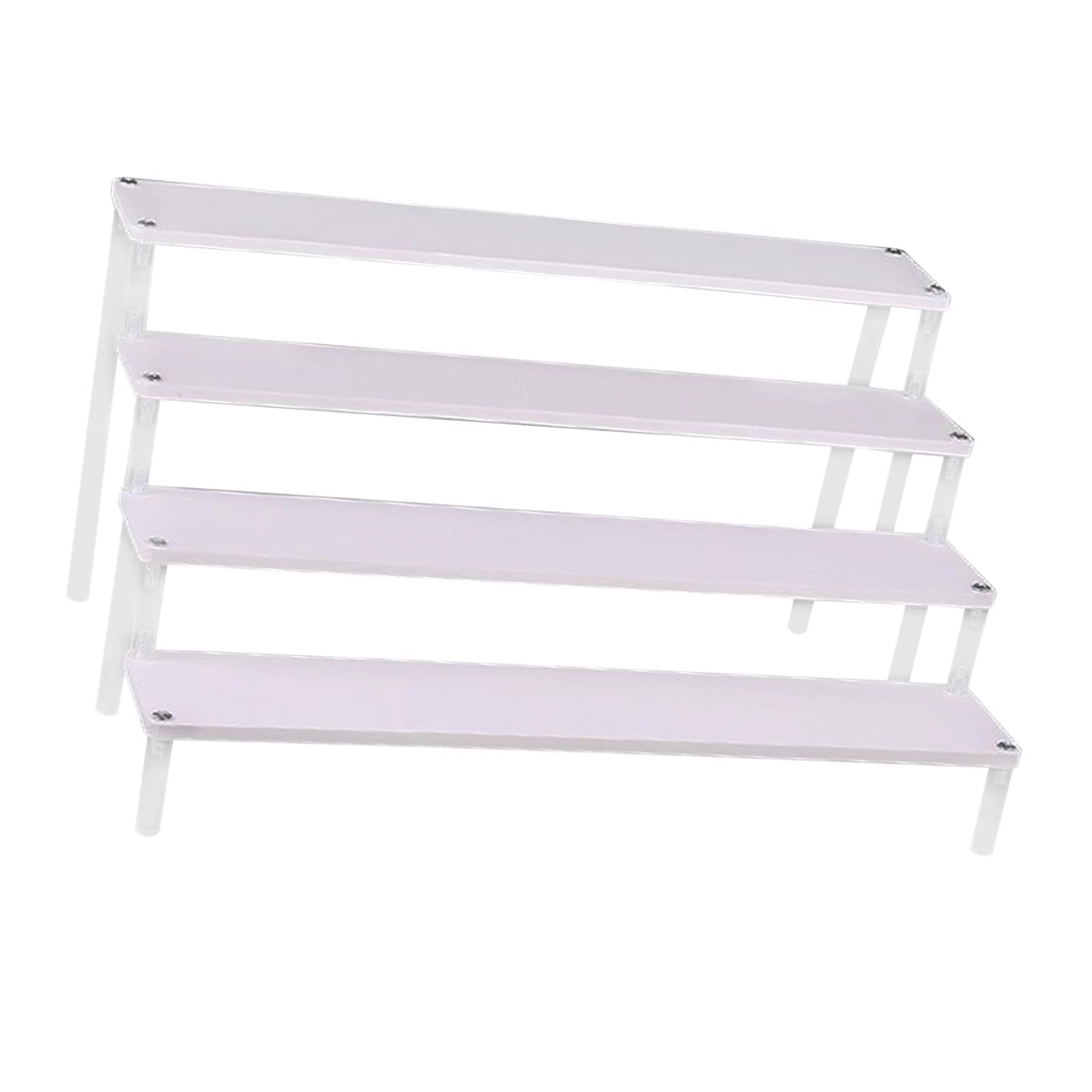 Présentoir surélevé en Bois et Acrylique Escalier de Rangement pour Figurines Miniatures Étagère à Épices Organiseur D'Objets Adaptés pour Exposition, 4 Couches 50CM