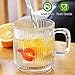 Qipecedm 6 PACK Premium Glass Coffee Mugs with Handle, 12 OZ Classic Vertical Stripes Glass Coffee Cups, Transparent Tea Cup for Hot/Cold Beverages, Glassware Set for Americano, Latte, Cappuccino