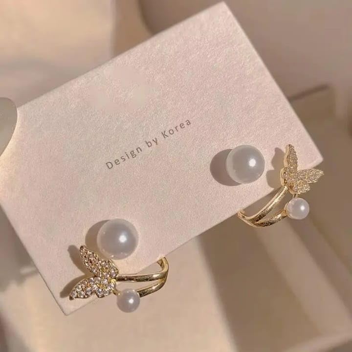 Buy Korean Style Pearl Earrings Combo for Women Pack of 3 - Image 3