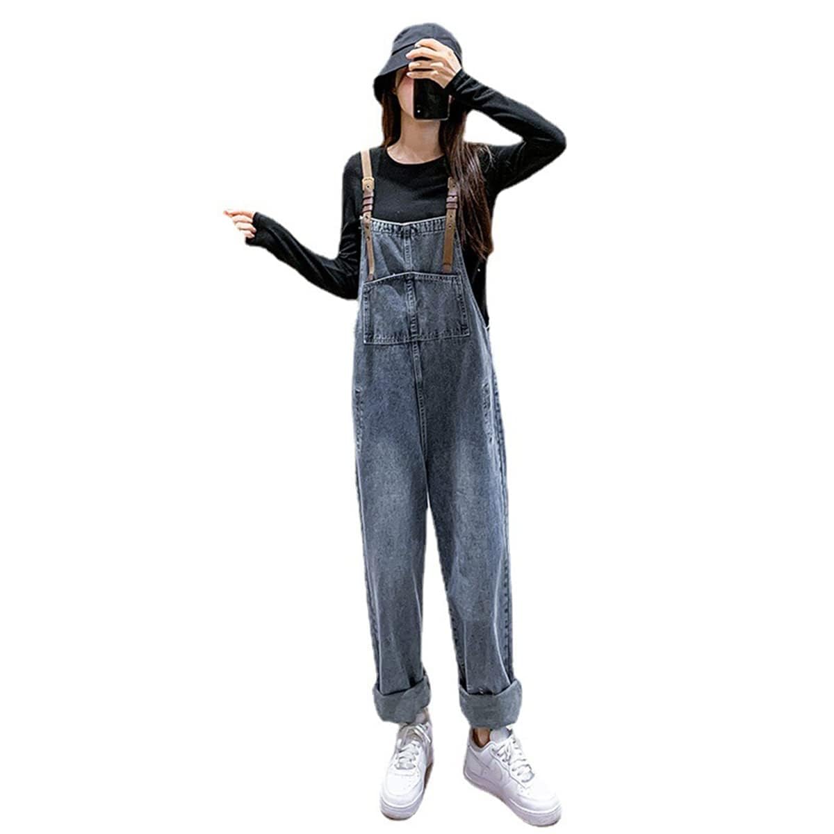 Umstands Latzhose Damen Denim LatzJeans große Größe Umstandsmode Lätzchen Overalls Schwangere Denim Latzhose Jeans Jumpsuits Sommeroverall Schwangerschaftshosen,M-XXL, 40-80KG