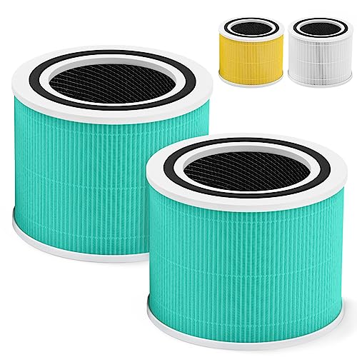 Core 300 Toxin Absorber Replacement Filter for LEVOIT Core300-P Core 300 VortexAir Air Purifier, 3-in-1 HEPA and Activated Carbon, Core 300-RF-TX, 2 Pack, Green