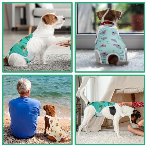 Image of Jollywoods 3 Pack Washable Female Dog Diaper Onesie Sanitary Pantie with Adjustable Suspender, Reusable Fixed Doggie Diapers, Super Absorbent Leakproof for Small Medium Large Dog in Heat Cycle XL