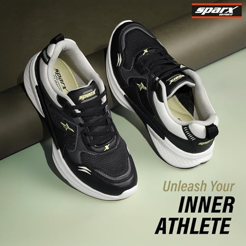 Image of SPARX Sports Running Shoes for Men - Lightweight Breathable Lace-Up Athletic Shoes with Cushioned Comfort, Shock Absorption, Durable Grip, Flexible Sole & Everyday Walking Performance