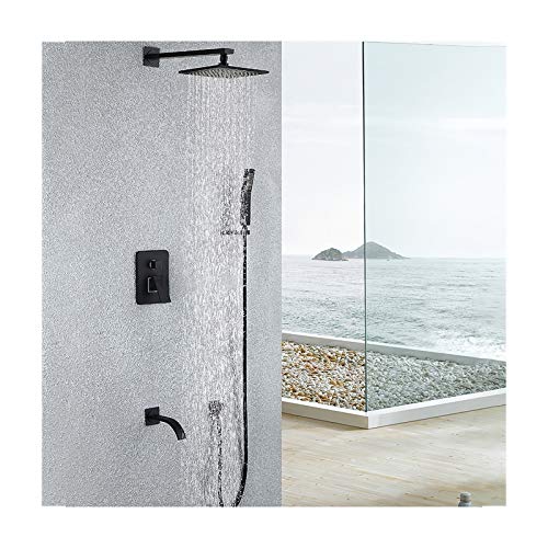 Douche combo ensemble avec robinet en laiton et pommeau noir mat