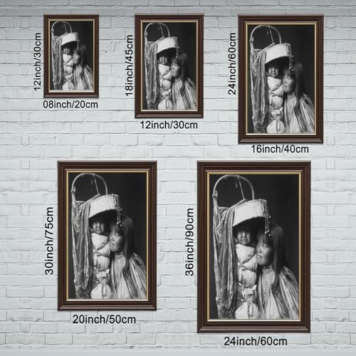Impression toile Edward Curtis avec cadre suspendu pour mur vide