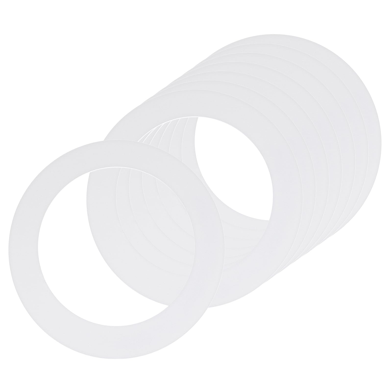 sourcing map 8Pack Goof Rings for 6" Recessed Lights, 6.3" ID 8.7" OD Steel Flat Goof Trim Ring Can Light Cover Plate Flush Mount Can Converter for Ceiling Wall Hole Decorative, Matte White