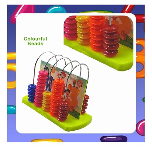Image of BKDT Marketing Educational Abacus 5 Rods for Kids Early Math Skills for to Learn to Count, Add & Subtract with Colourful Beads - Mathematics Tool kit -Abacus Toys for Kids-Festival Gifts,Diwali Gift