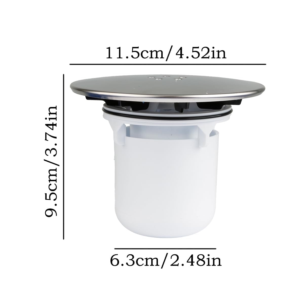 GroveEss Shower Drain Replacement Cover - Durable Waste Trap Cap With Removable Top for 90mm/115mm Plughole - Fast Flow Outlet - Image 2