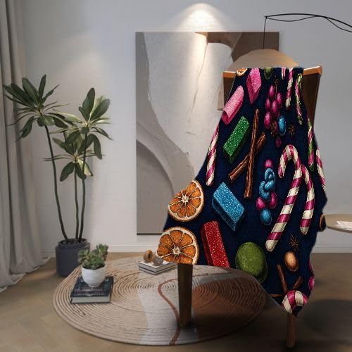 Manta Polar 220 x 240 Dulces Coloridos, Mantas para Cama 105 de Franela Cálida y Cómoda para Niños y Adultos, Mantitas para Sofá Reversible para Cubre Sofa Colchas, Fácil de cuidar