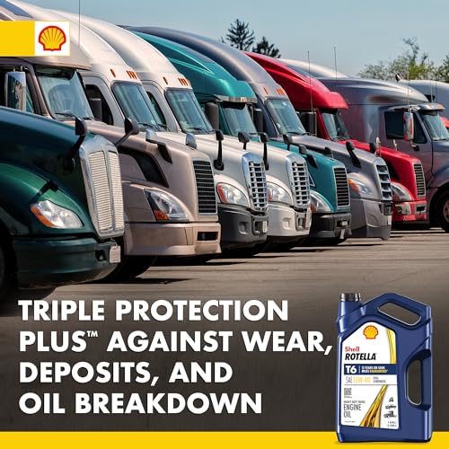 Shell Rotella T6 Full Synthetic 15W-40 Diesel Engine Oil, 1 Gallon