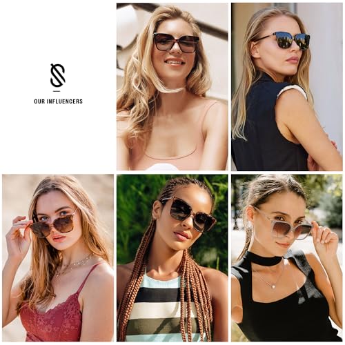 SOJOS Fashion Square Sunglasses for Women Trendy UV Protection Lens Womens Sunnies Sunglasses SJ21962