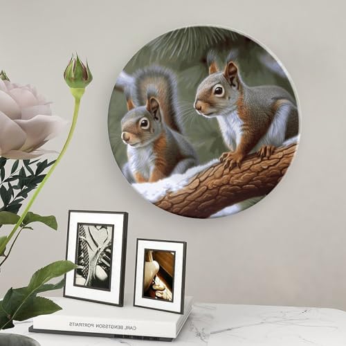 Plato decorativo Little Squirrel de porcelana de hueso blanco miniatura 5