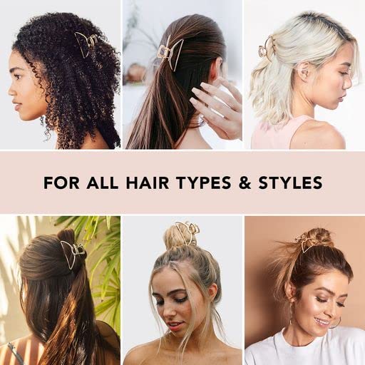 Miniatura 5 de Kitsch Clip de garra de metal de forma abierta grande y lazos de pelo en espiral para mujeres con descuento