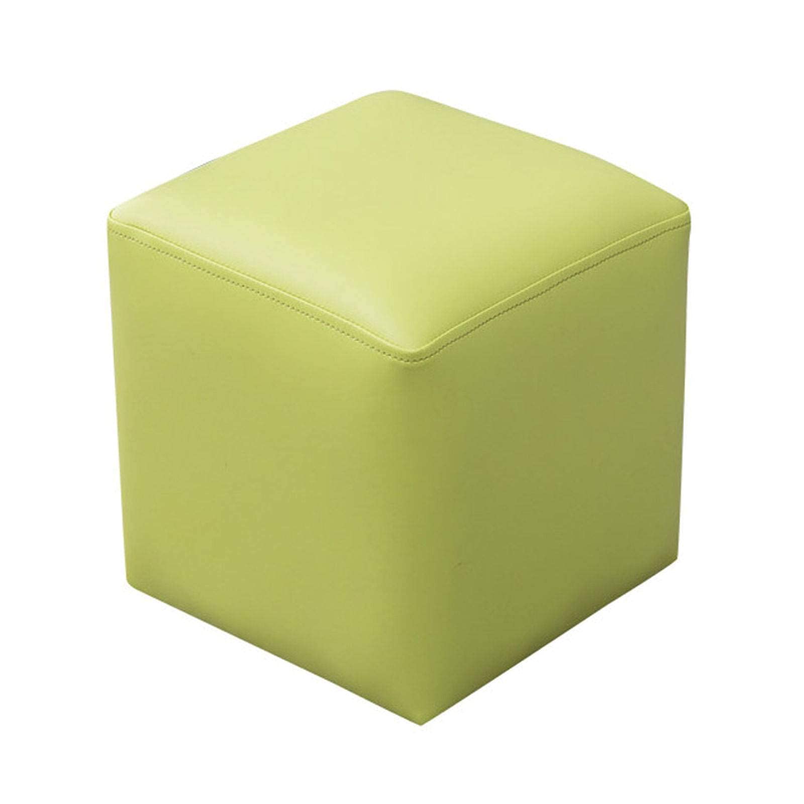 Pouf en bois noble, siège rembourré en cuir haute résistance 300kg