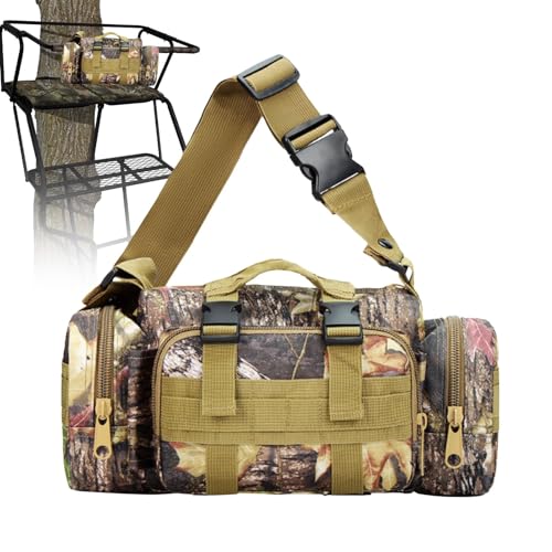 Rrlihjgu Borsa per il supporto per alberi, borsa per la caccia, con grande capacità, mimetica Treestand, impermeabile, più tasche, da caccia con, Foglie morte, vedi descrizione, Vedi