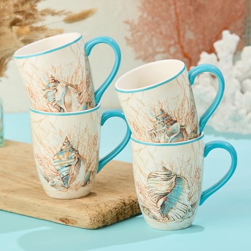 Set de 4 Mugs de Cerámica 20 onzas Diseño Costero miniatura 4