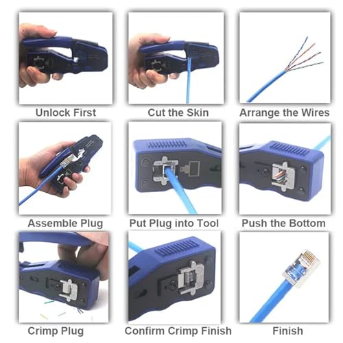 Coupe-fil for Cat6a Cat5 et pince de sertissage réseau multi-usage - 7